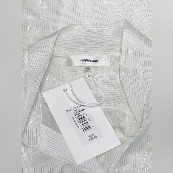 Frame Silk-Blend Long-Sleeve Blouse size S - Picture 13 of 16